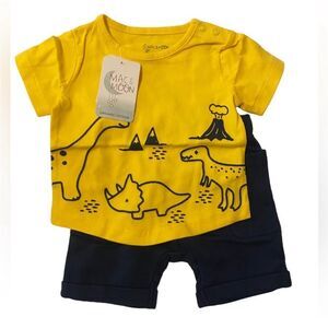 NWT Mac & Moon Baby Boy 2-Piece Dinosaur Print Shorts Set organic cotton